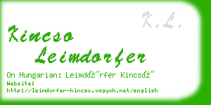 kincso leimdorfer business card